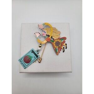 Rossi Dancing Woman Tomato Charm Figural Brooch